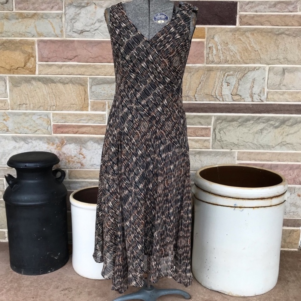 Evan Picone Handkerchief Hem Midi Dress